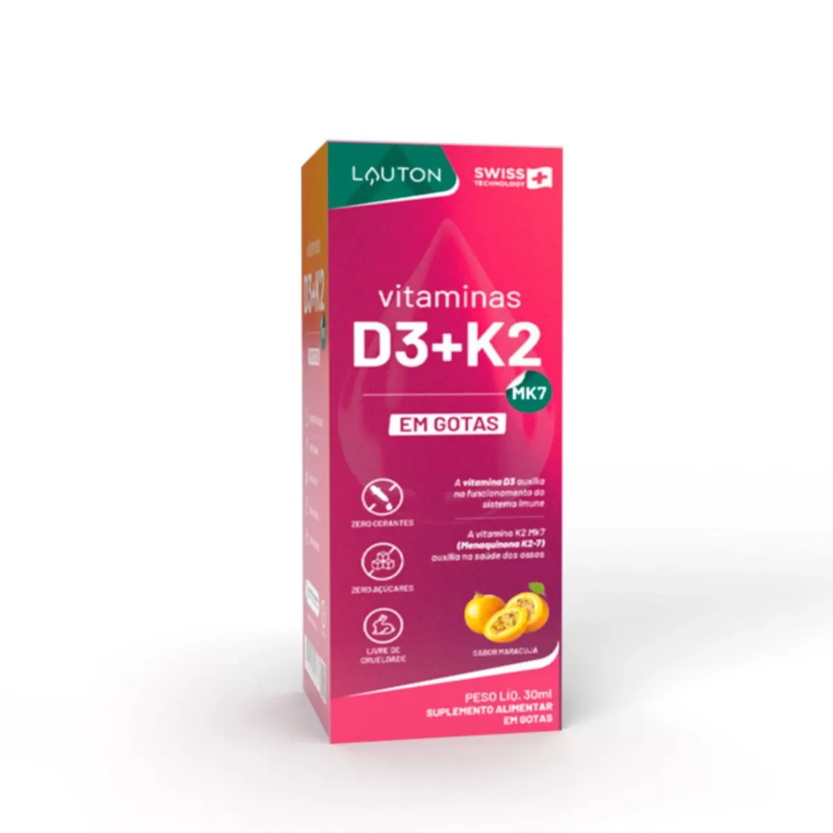 Vitaminas D3 + K2 Lauton Clinical Series Gotas 30ml - imagem 1