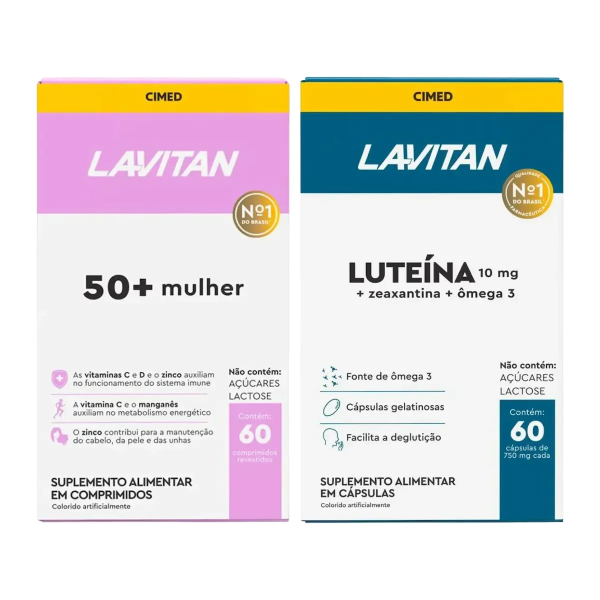 Kit Polivitamínico Lavitan 50+ Mulher 60 cápsulas + Luteína 10mg 60 cápsulas - imagem 1
