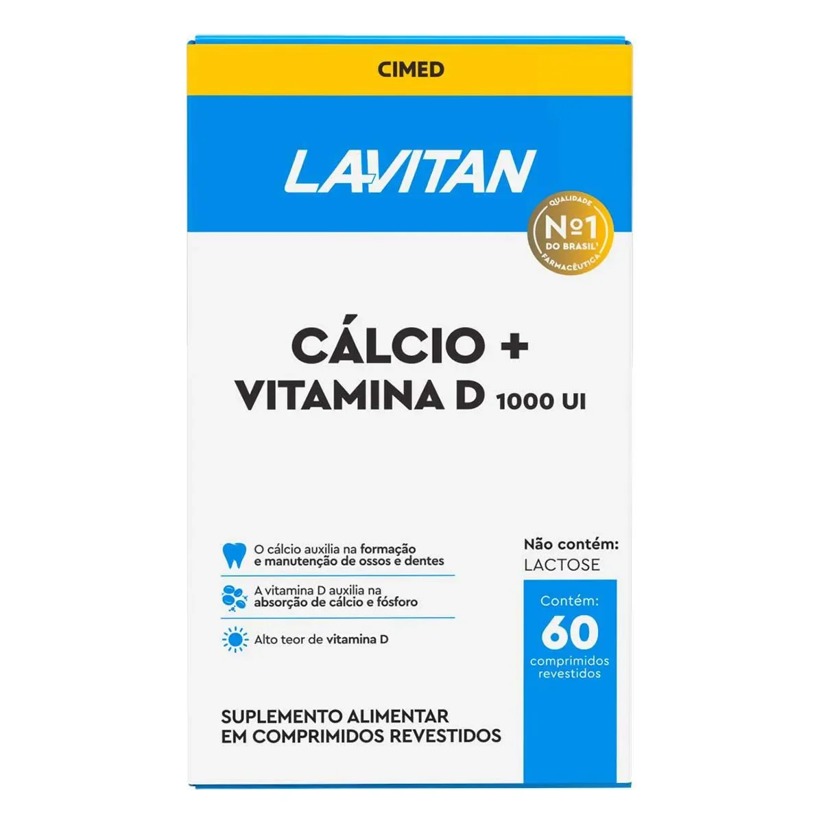 Cálcio + Vitamina D 1000UI Lavitan 60 comprimidos - imagem 1