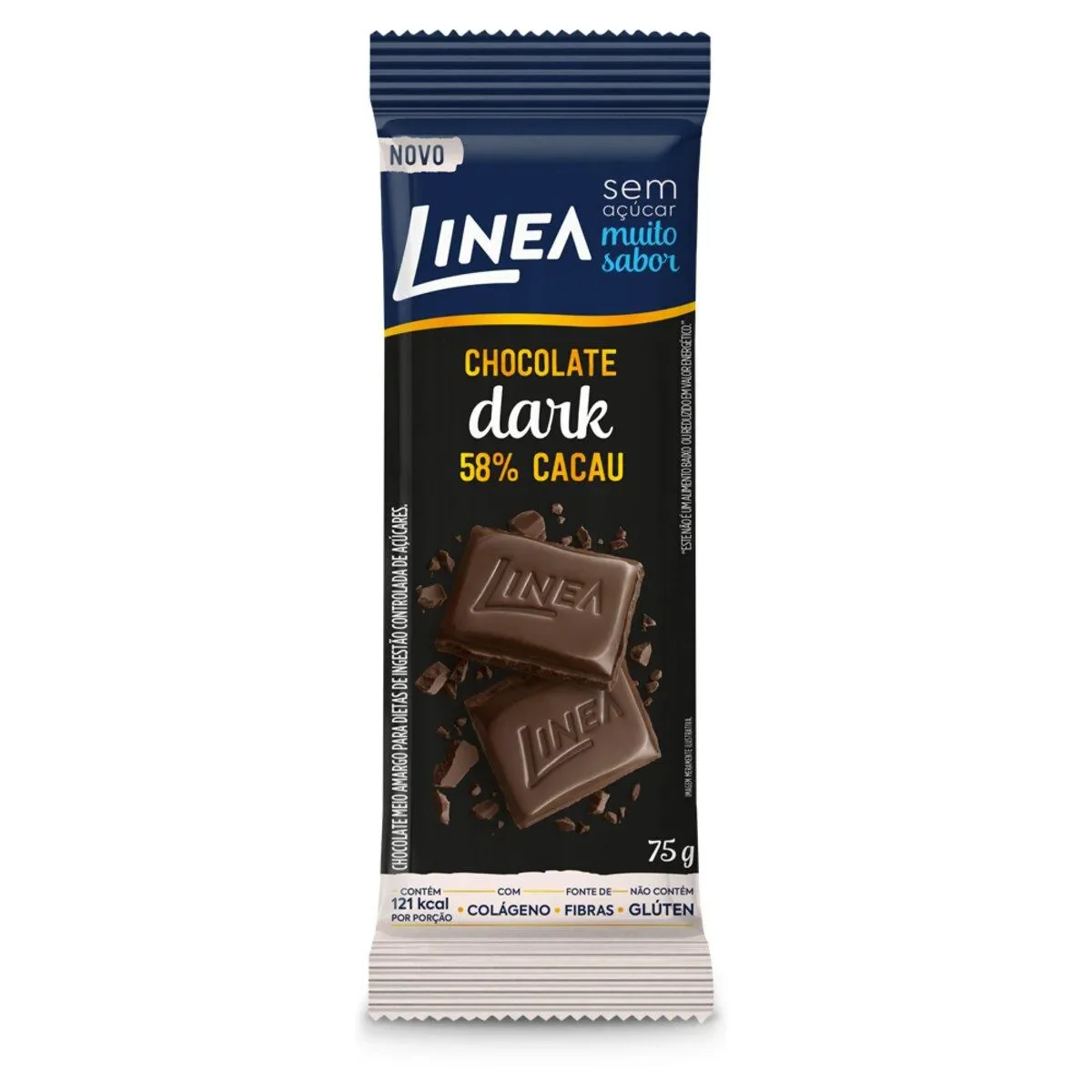 Chocolate Dark Linea 58% Cacau Zero Açúcar 75g - imagem 1