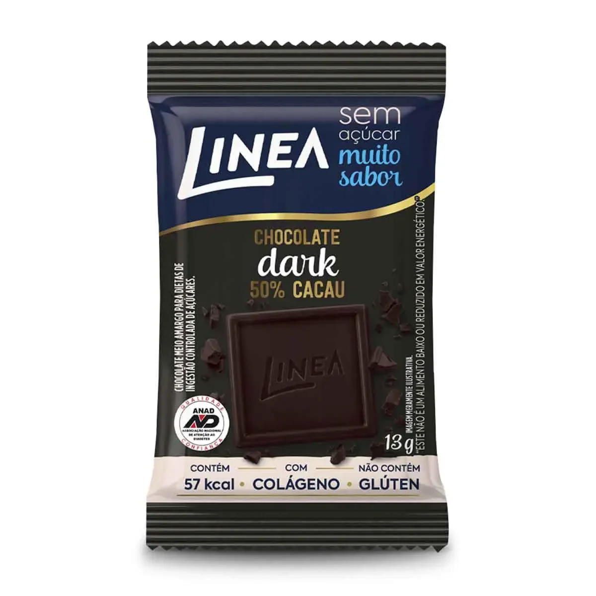Chocolate Dark Linea Zero Açúcar 50% Cacau 13g - imagem 1