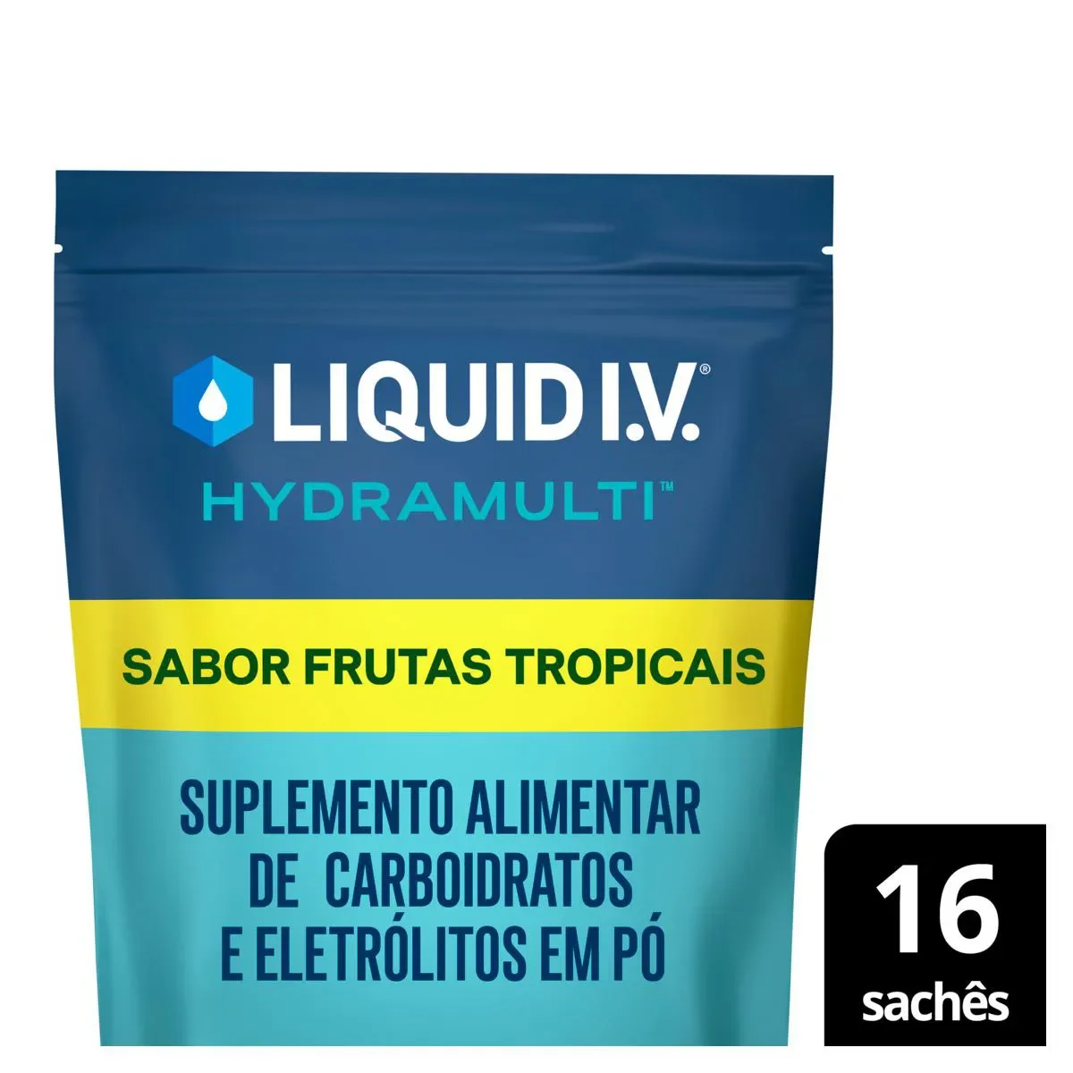 Suplemento Alimentar Pó Frutas Tropicais Liquid I.V. Hydramulti Pouch 16 Saches - imagem 1