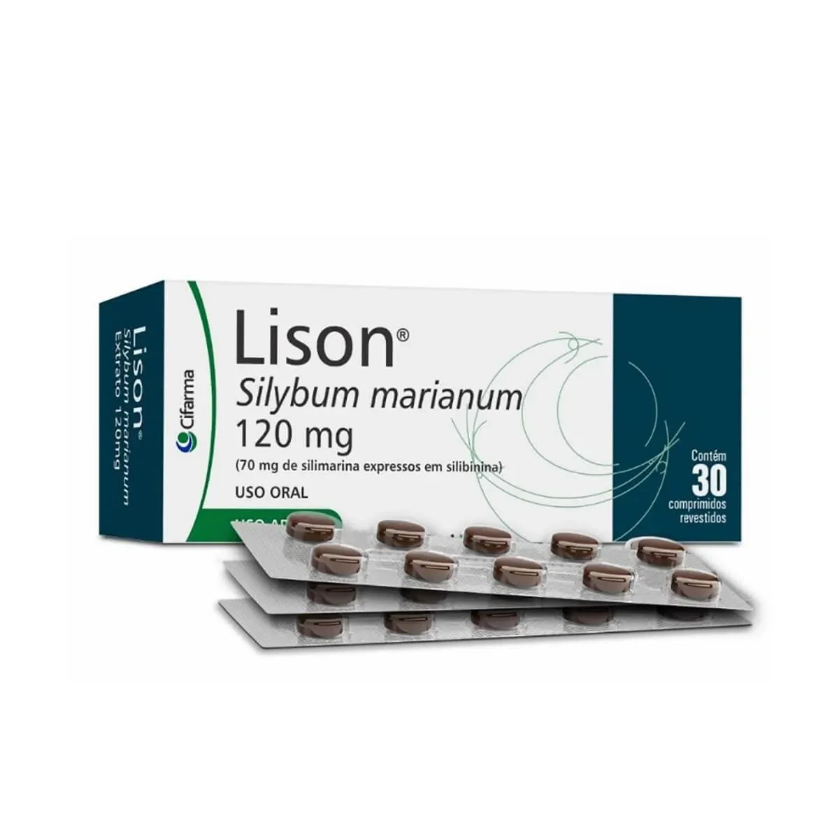 Lison Silimarina 120mg 30 comprimidos - imagem 1