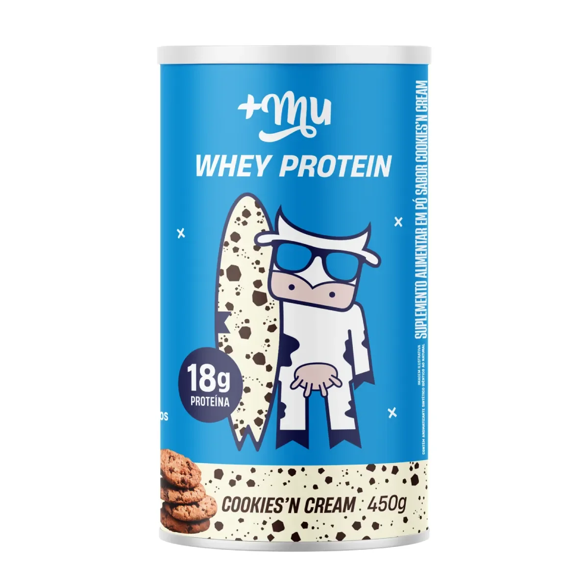 Whey Protein Concentrado +Mu Cookies N'Cream 450g - imagem 1