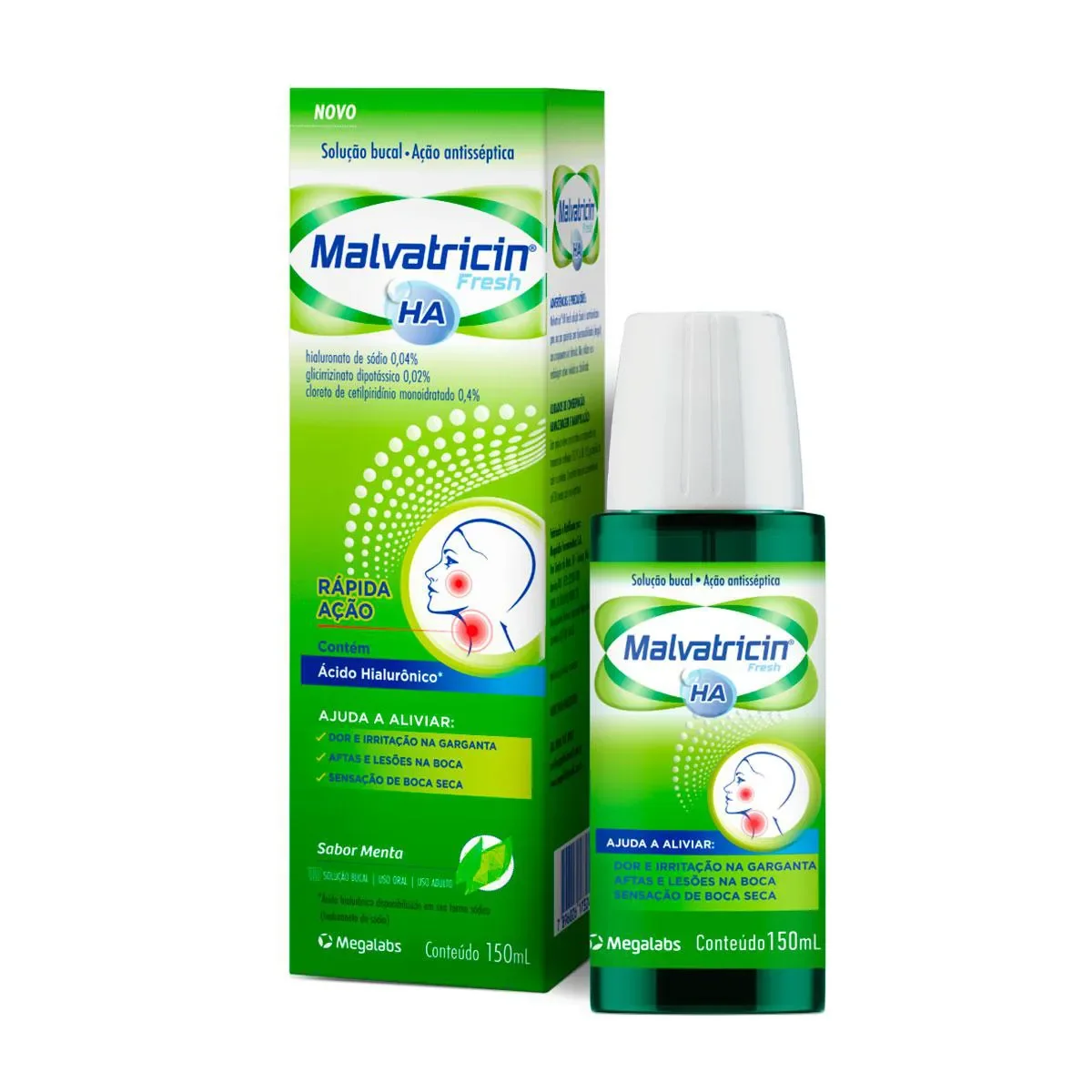 Solução Bucal Malvatricin Ha Fresh Menta 150ml - imagem 1