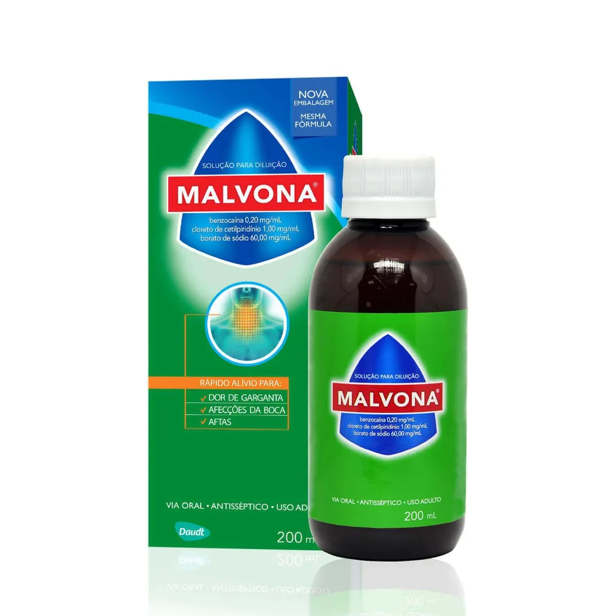 Solução Antisséptica Bucal Malvona com 200ml - imagem 1