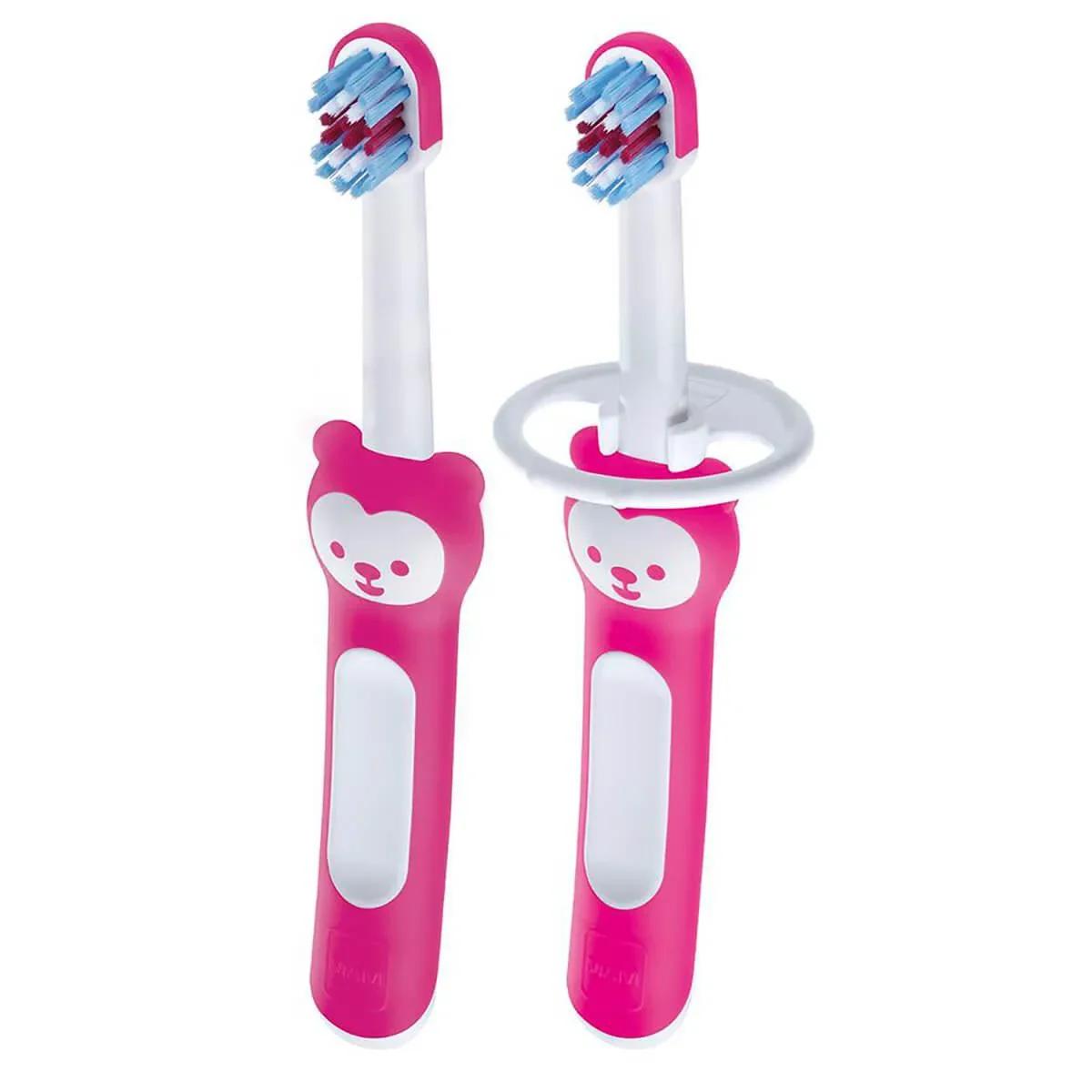 Kit Escova de Dente MAM Babys's Brush 6 Meses+ Rosa com 2 unidades - imagem 1