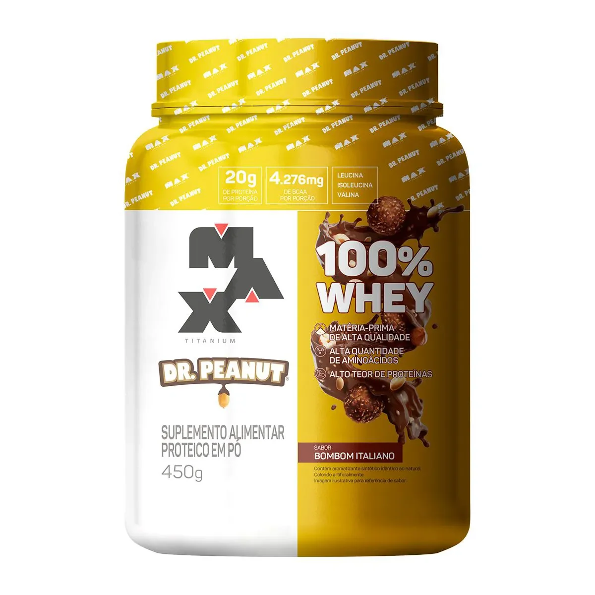 100% Whey Max Titanium Dr. Peanut 450g - imagem 1