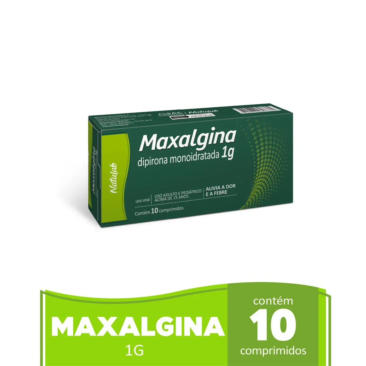 Maxalgina Dipirona Monoidratada 1g 10 comprimidos - imagem 1
