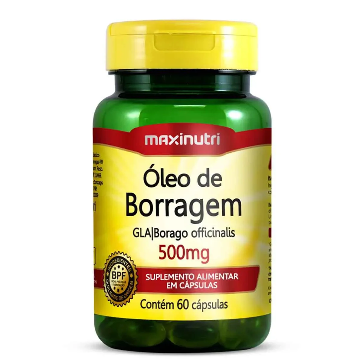 Óleo de Borragem 500mg Maxinutri 60 cápsulas - imagem 1