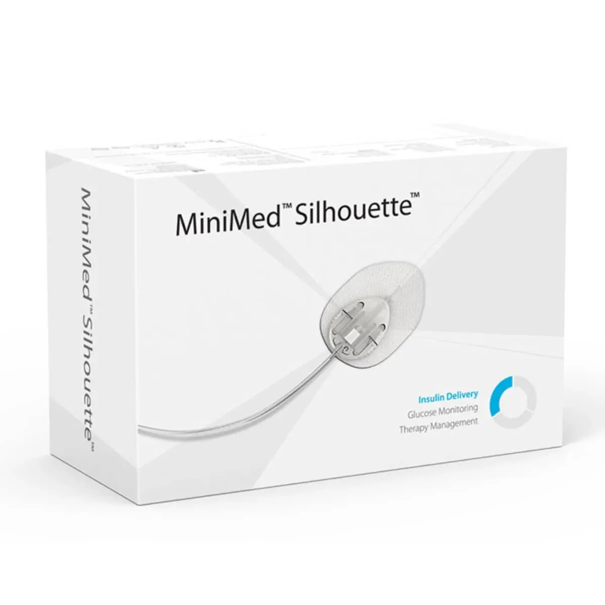 Cateter Medtronic MinimMed Silhouette MMT-382/MMT-382A com cânula de 13mm e tubo de 110cm com 10 unidades - imagem 1
