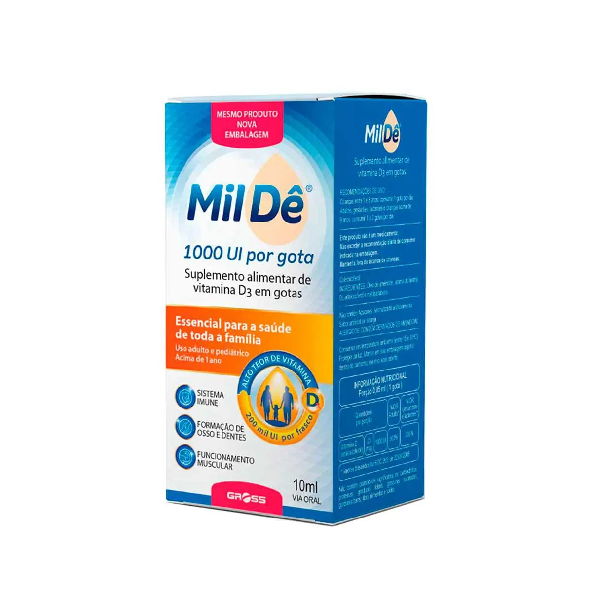 Vitamina D 1.000UI MilDê Gotas 10ml - imagem 1