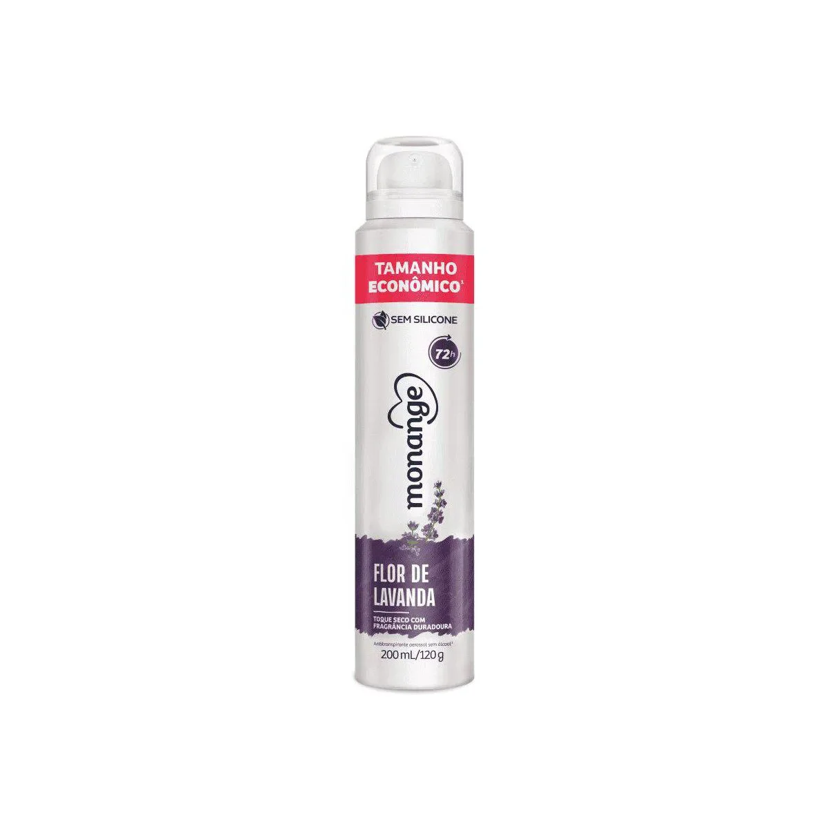 Desodorante Antitranspirante Aerosol Monange Flor de Lavanda Feminino 72h 200ml - imagem 1