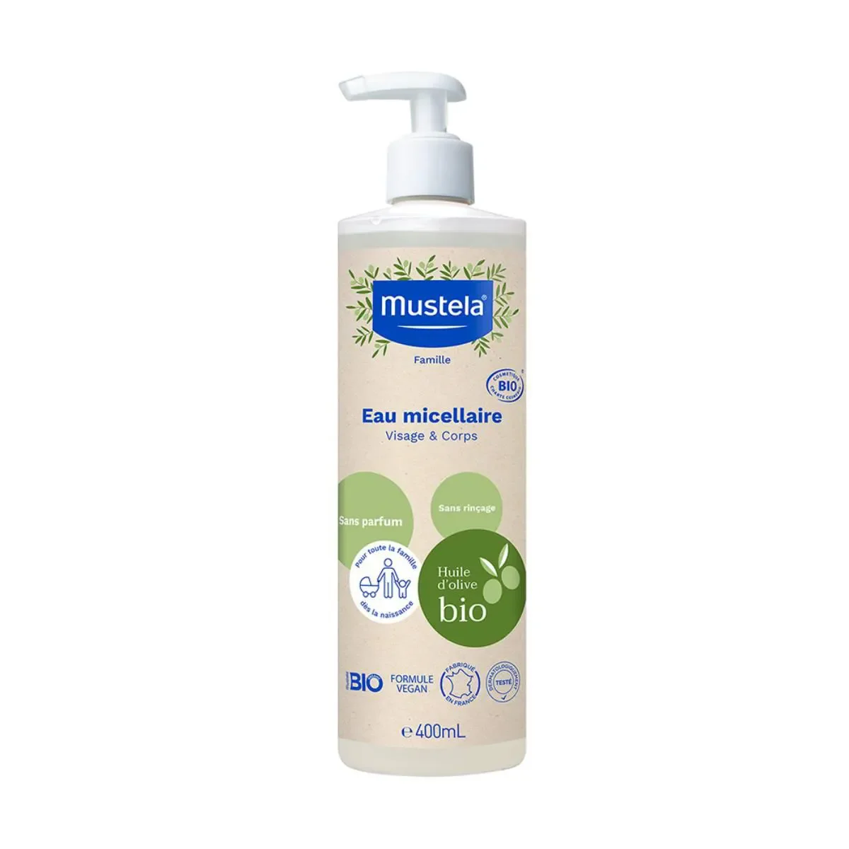 Água Micelar Mustela Bio Sem Perfume com 400ml - imagem 1