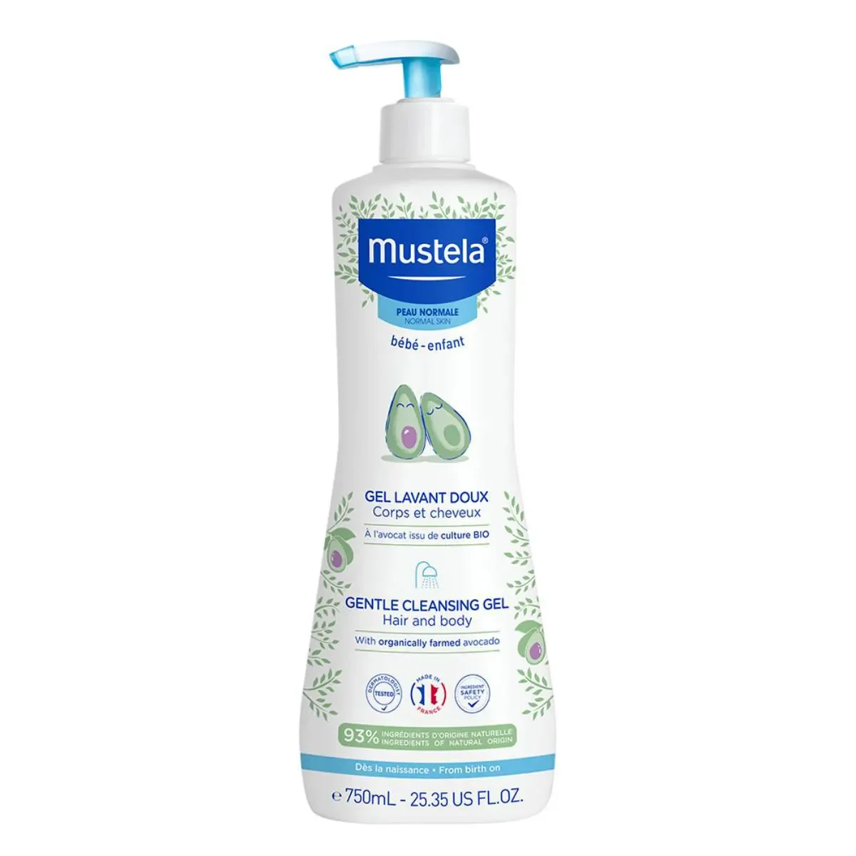 Gel Lavante Mustela Bebê Suave Corpo e Cabelo 750ml - imagem 1
