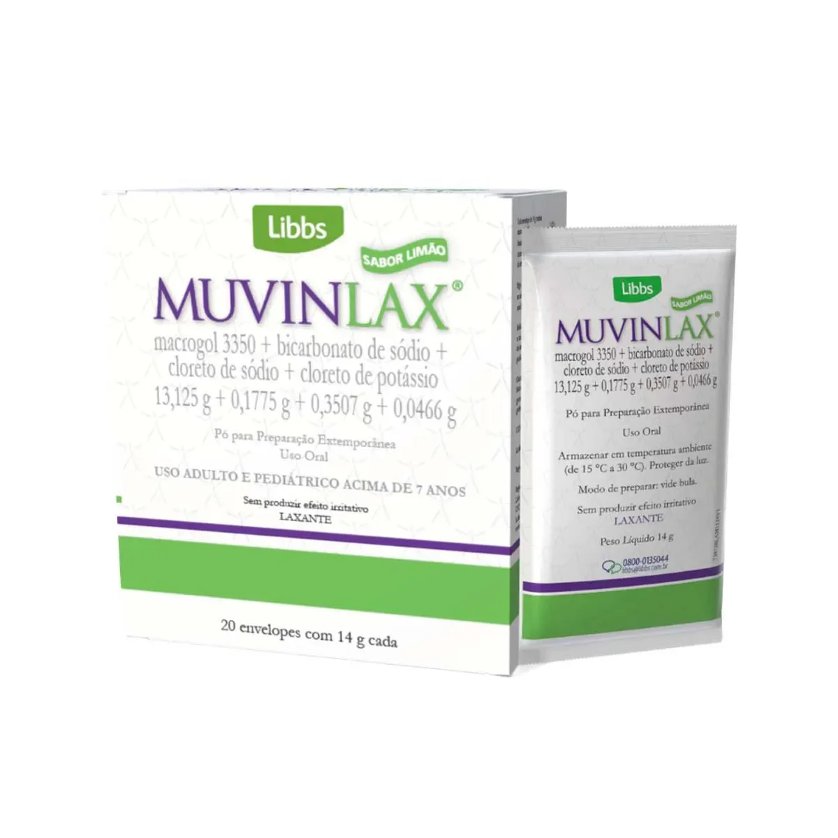Muvinlax Pó 20 Envelopes de 14g cada - imagem 1