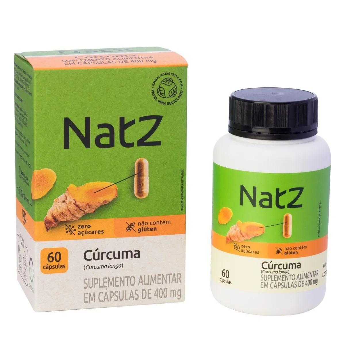 Cúrcuma 400mg Natz 60 Cápsulas - imagem 1
