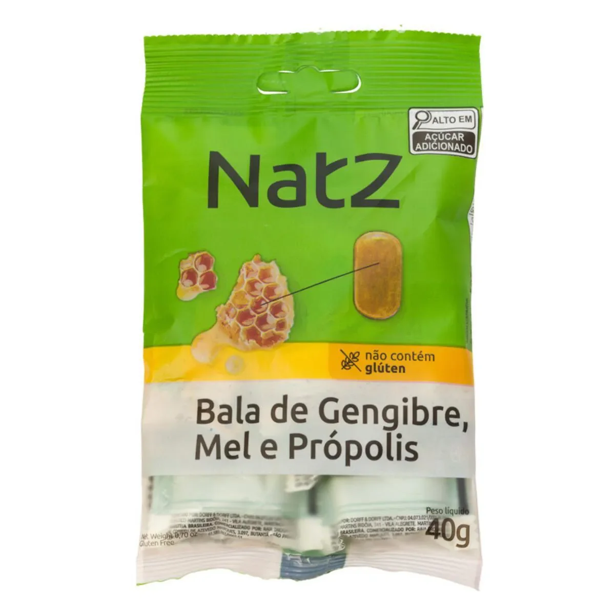 Bala de Gengibre, Mel e Própolis Natz 40g - imagem 1