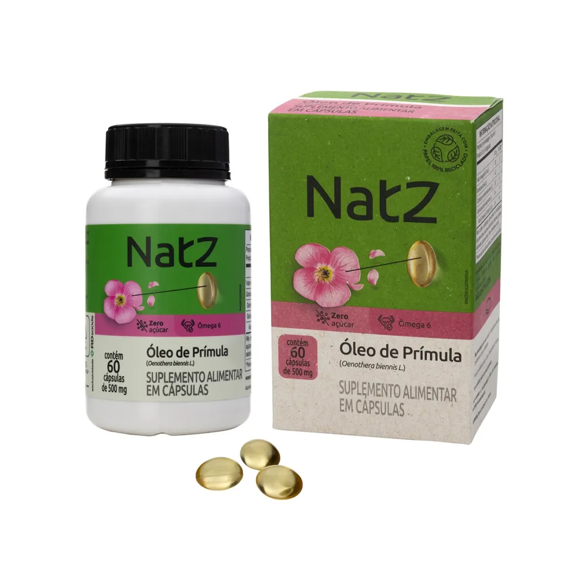 Óleo de Prímula 500mg Natz 60 Cápsulas - imagem 1