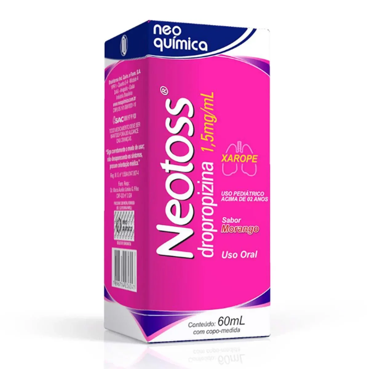 Neotoss Dropropizina 1,5mg/ml Xarope Pediátrico 60ml - imagem 1