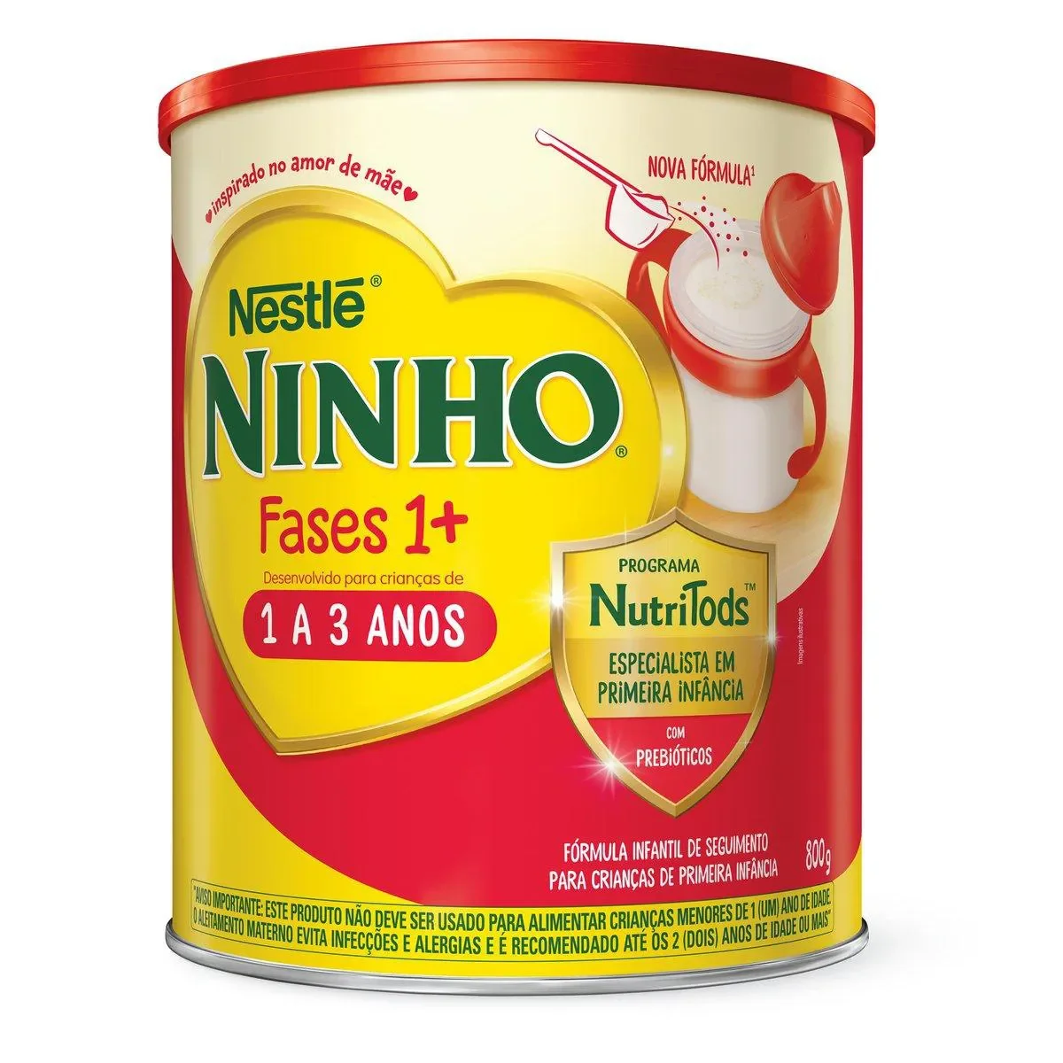 Fórmula Infantil Ninho Fases 1+ Nestlé 1 a 3 anos 800g - imagem 1