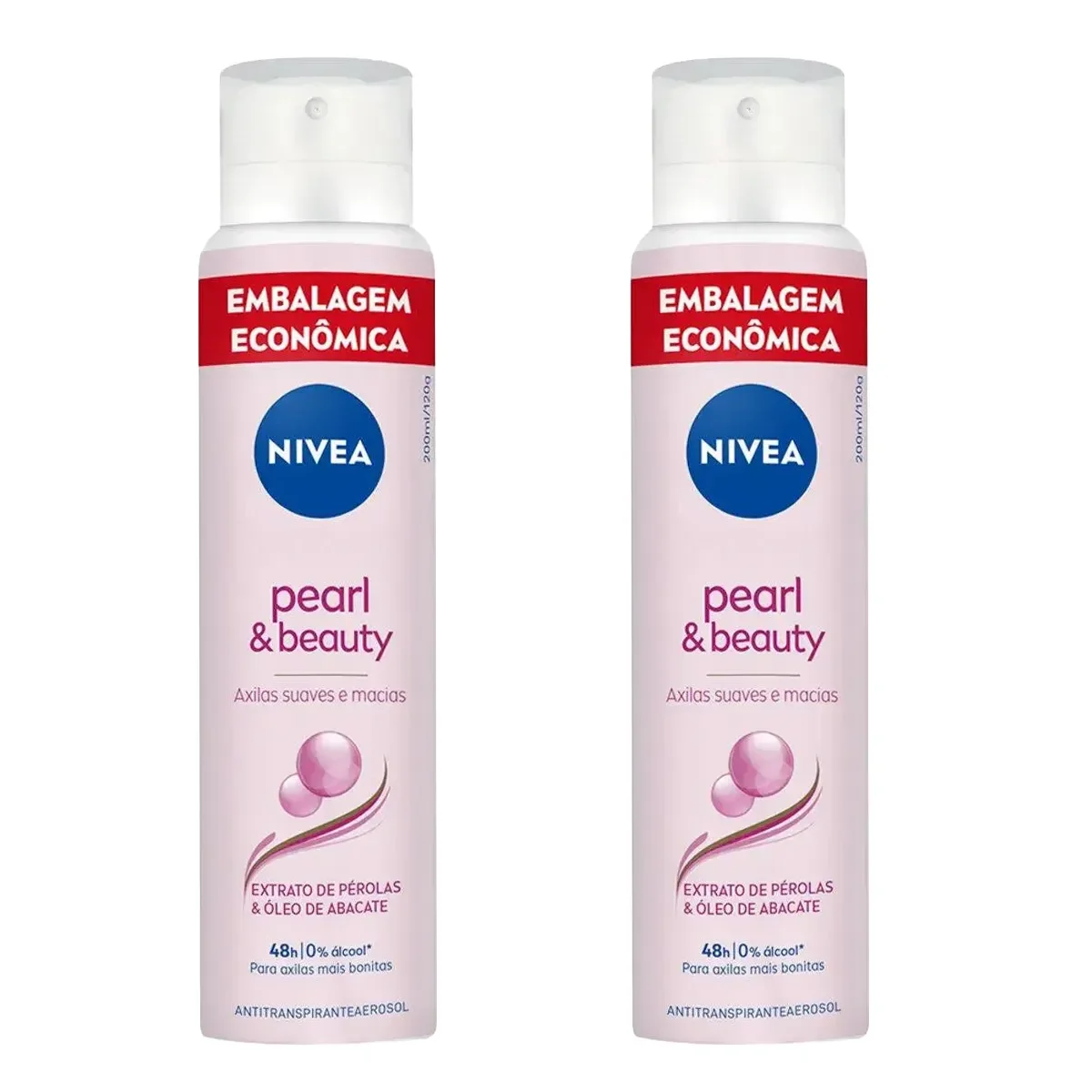 Kit Desodorante Antitranspirante Aerosol Nivea Pearl & Beauty Feminino 48h 200ml 2 unidades - imagem 1