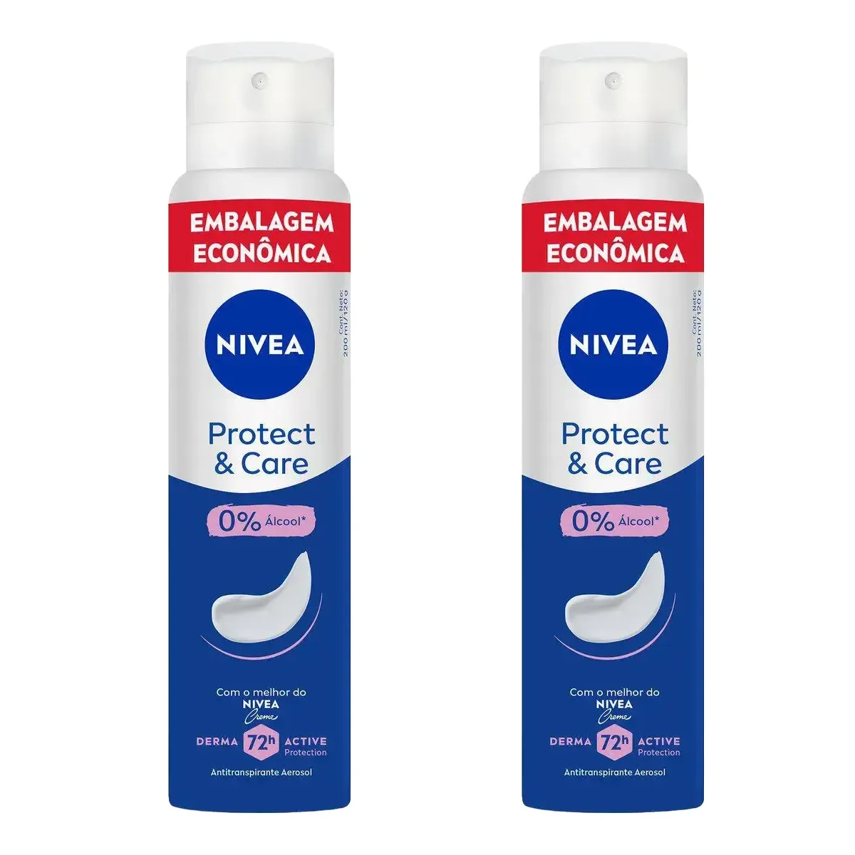 Kit Desodorante Antitranspirante Aerosol Nivea Protect & Care Feminino 48h 200ml 2 unidades - imagem 1