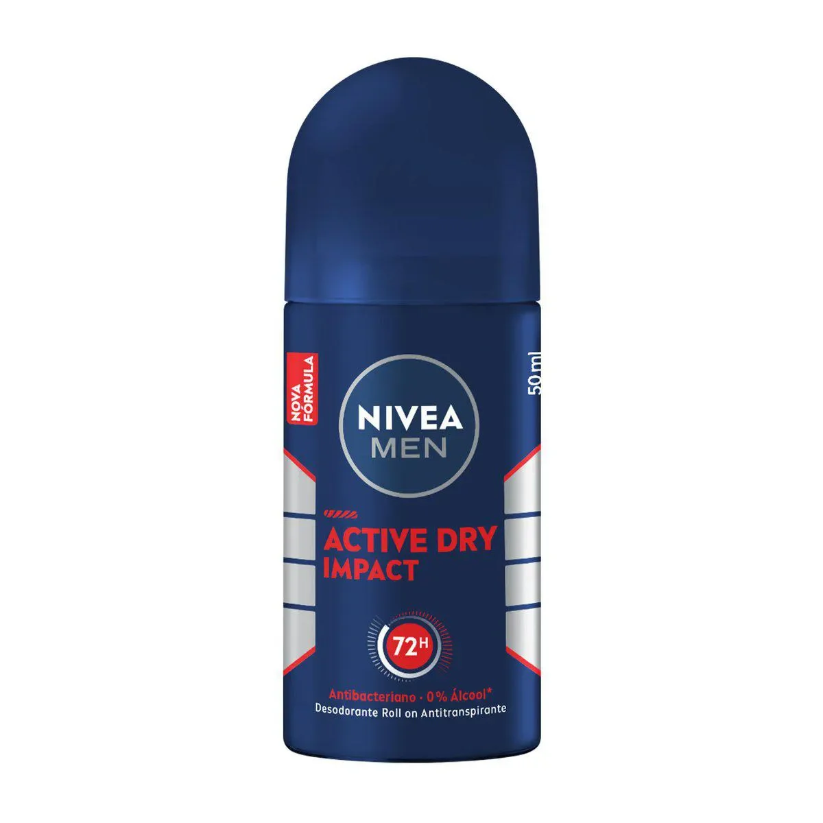 Desodorante Antitranspirante Roll-On Nivea Men Active Dry Impact 72h Sem Álcool 50ml - imagem 1
