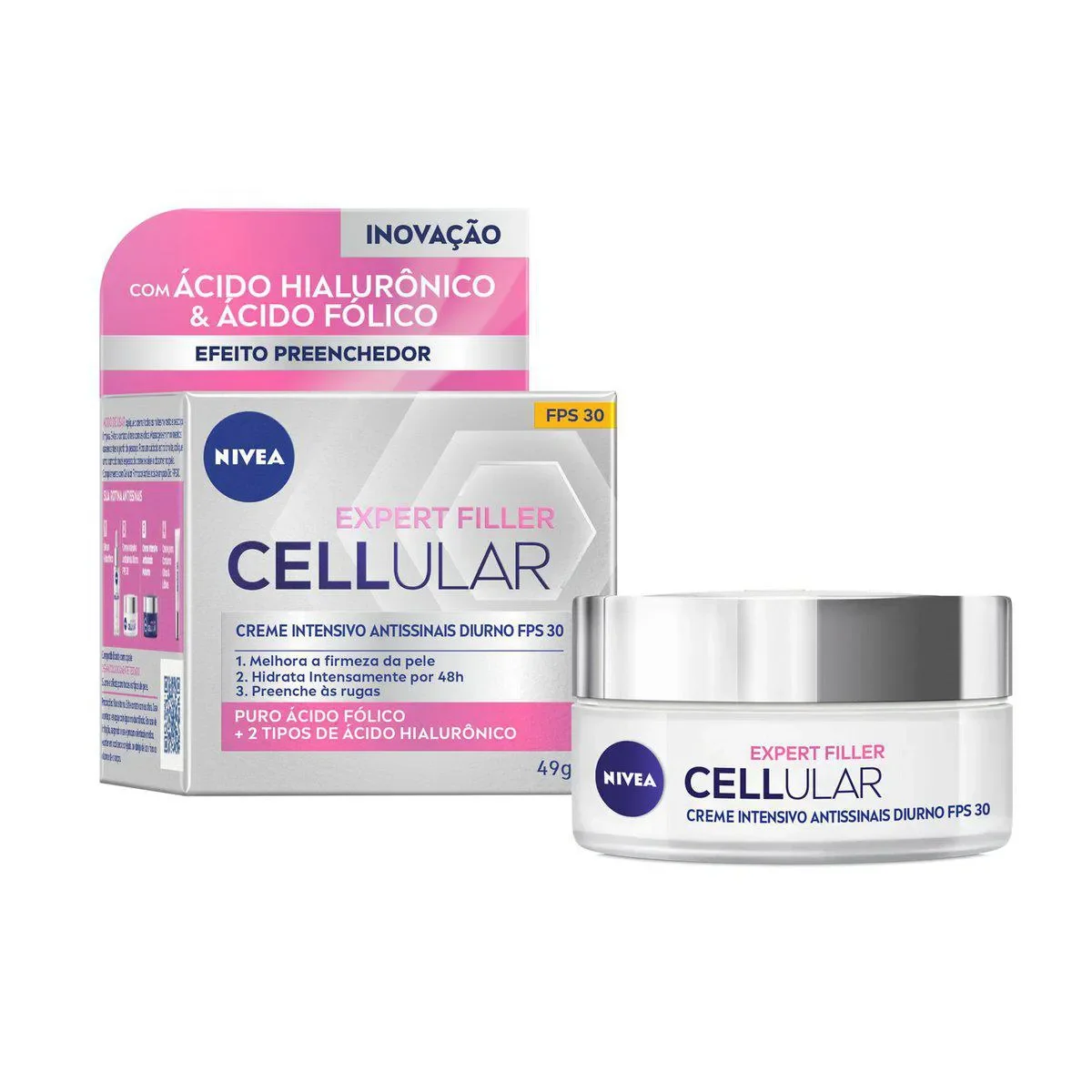 Creme Facial Antirrugas Nivea Cellular Expert Filler Dia FPS 30 49g - imagem 1