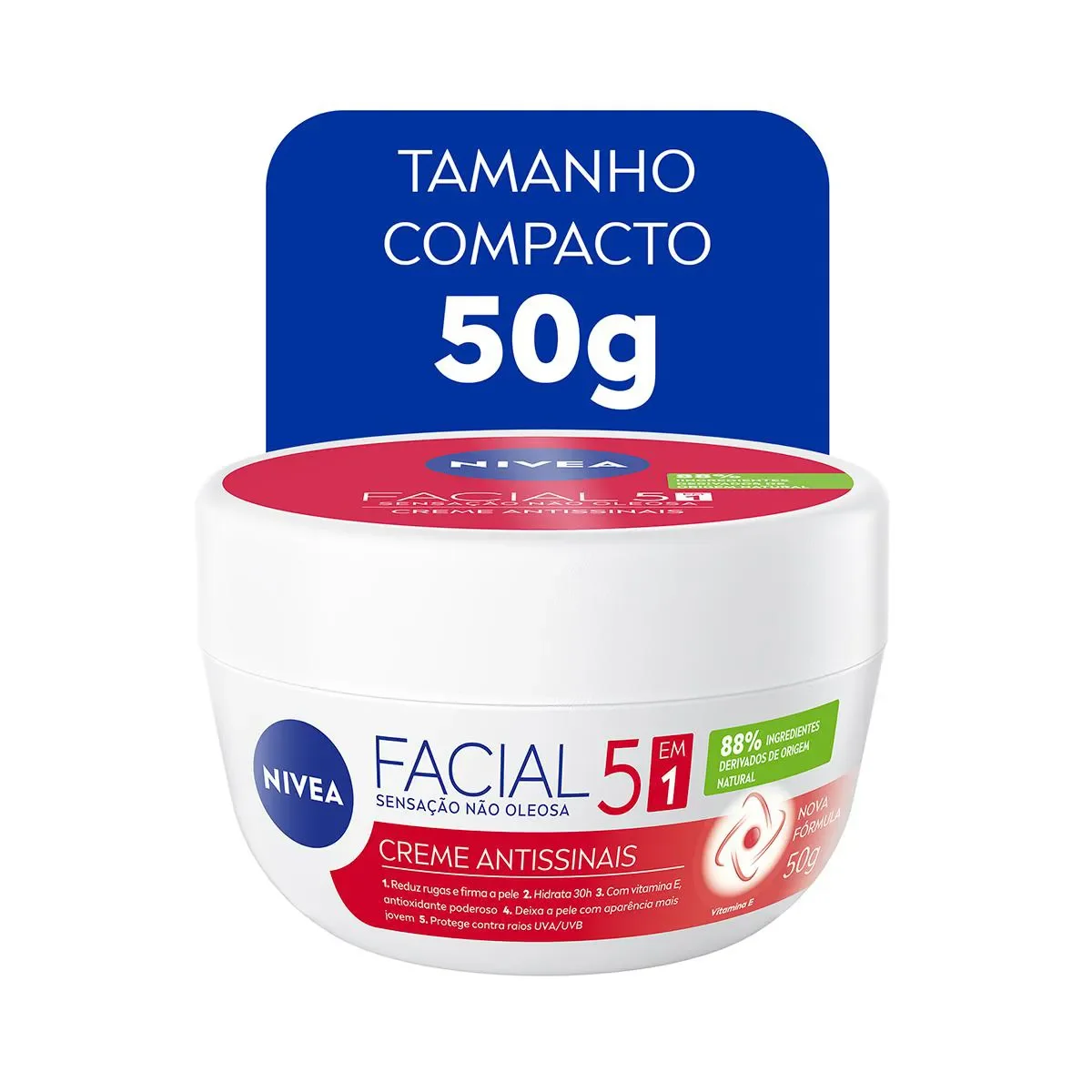 Creme Hidratante Facial Nivea Antissinais 5 em 1 50g - imagem 1