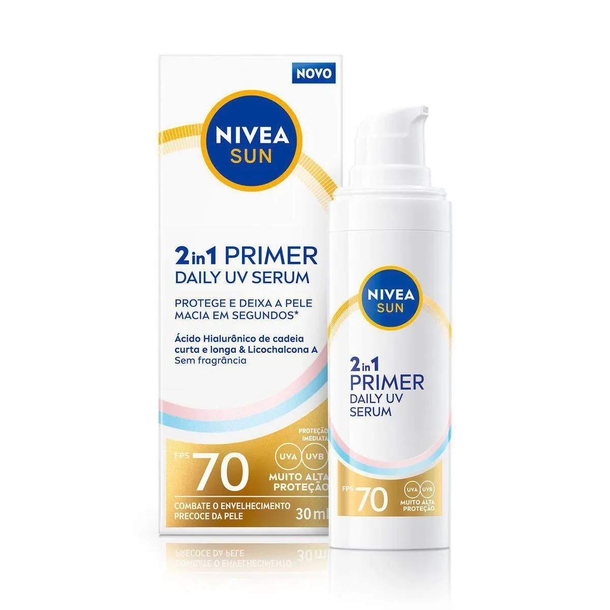 Primer Facial Nivea Sun Daily UV Sérum 2 em 1 FPS 70 30ml - imagem 1