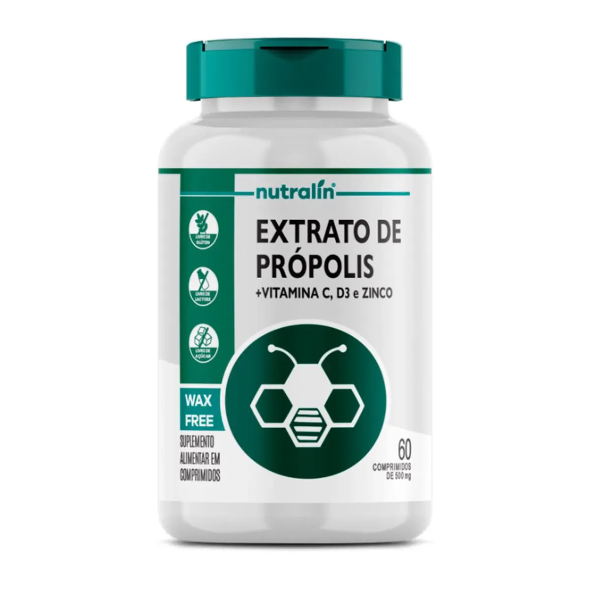 Extrato de Própolis Nutralin com Vitamina C + Vitamina D3 + Zinco 60 comprimidos - imagem 1
