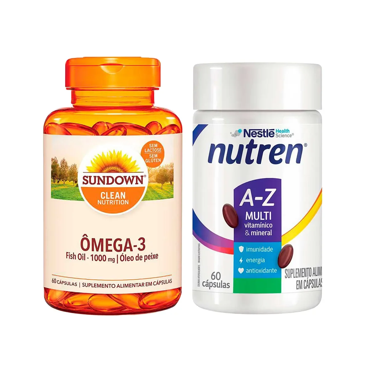 Kit Ômega 3 Fish Oil 1000mg Sundown 60 cápsulas + Polivitamínico Nutren A-Z Multi 60 cápsulas - imagem 1