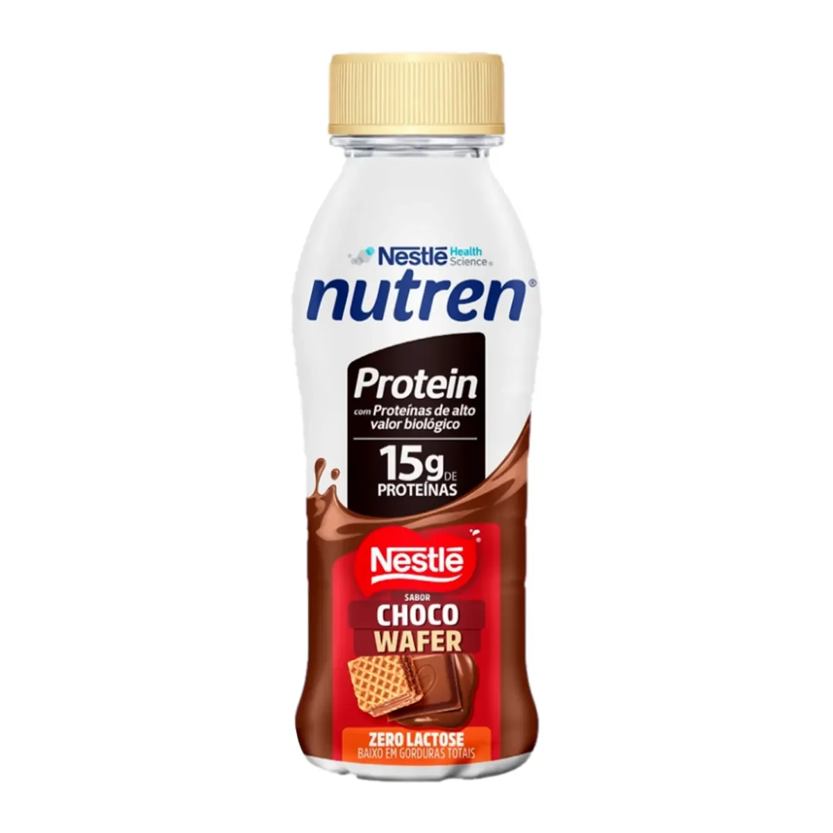 Bebida Láctea UHT Nestlé Nutren Protein ChocoWafer Zero Lactose 260ml - imagem 1