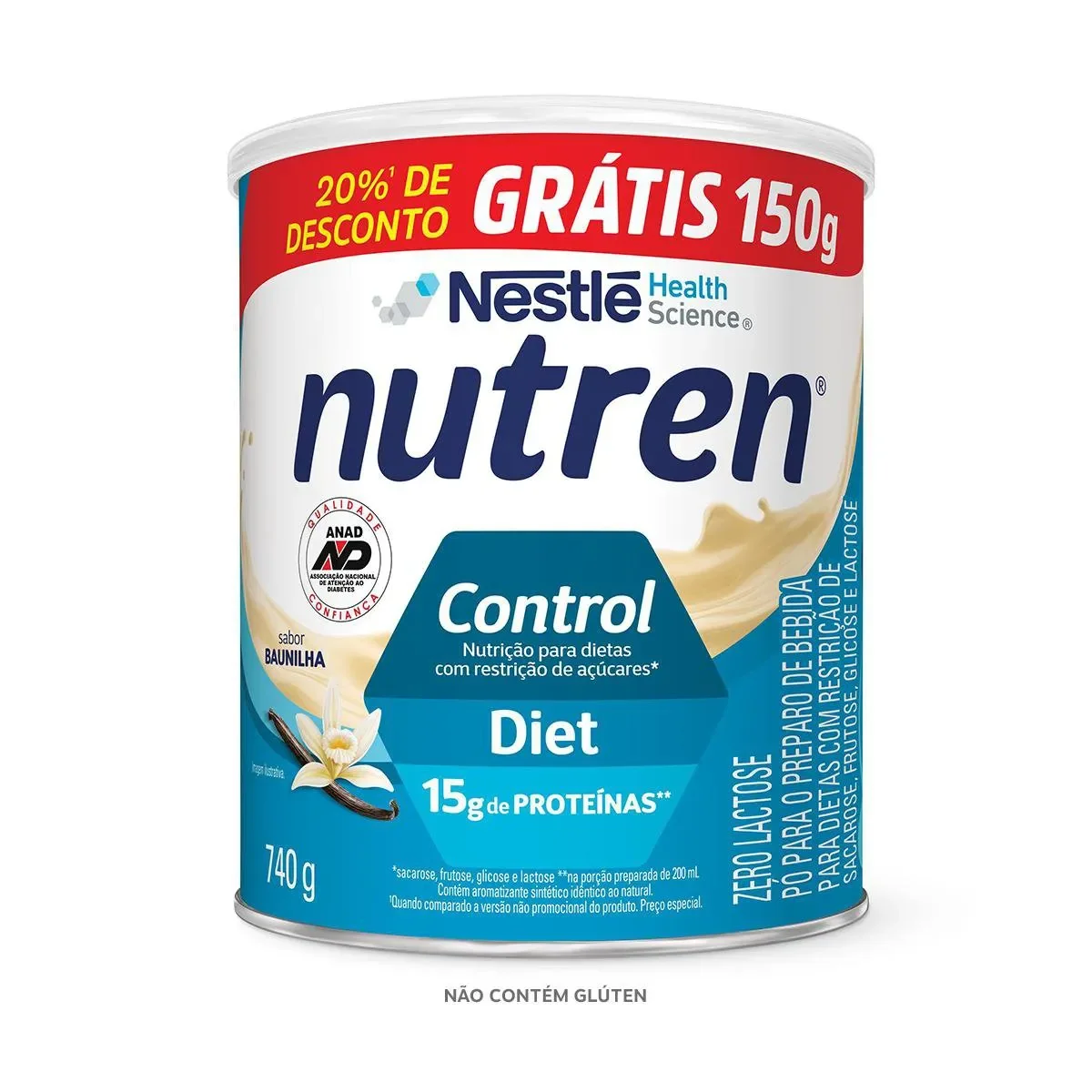 Suplemento Alimentar Nestlé Nutren Control Diet Baunilha 740g - imagem 1