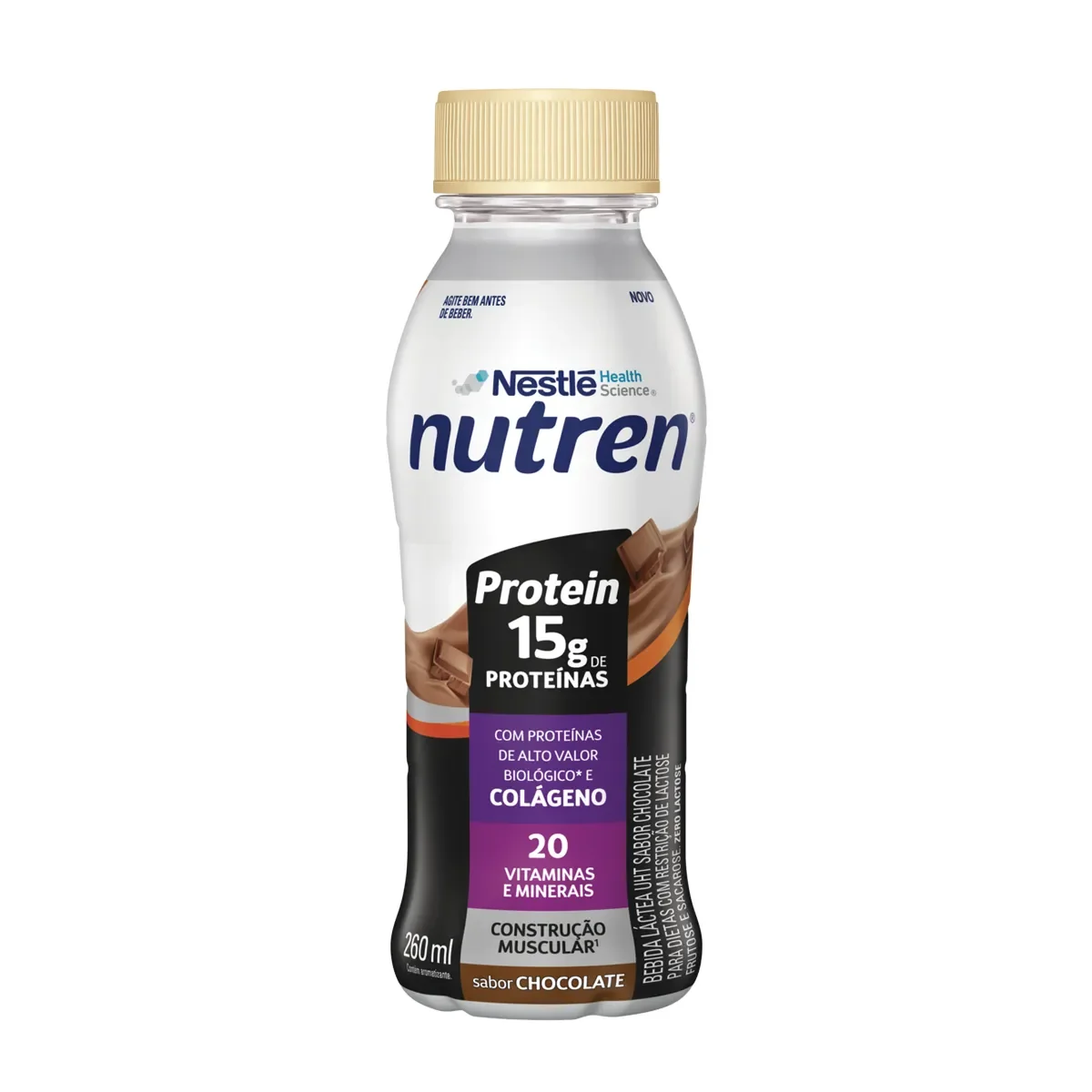 Bebida Láctea Nutren Protein 15g Colágeno Chocolate 260ml - imagem 1