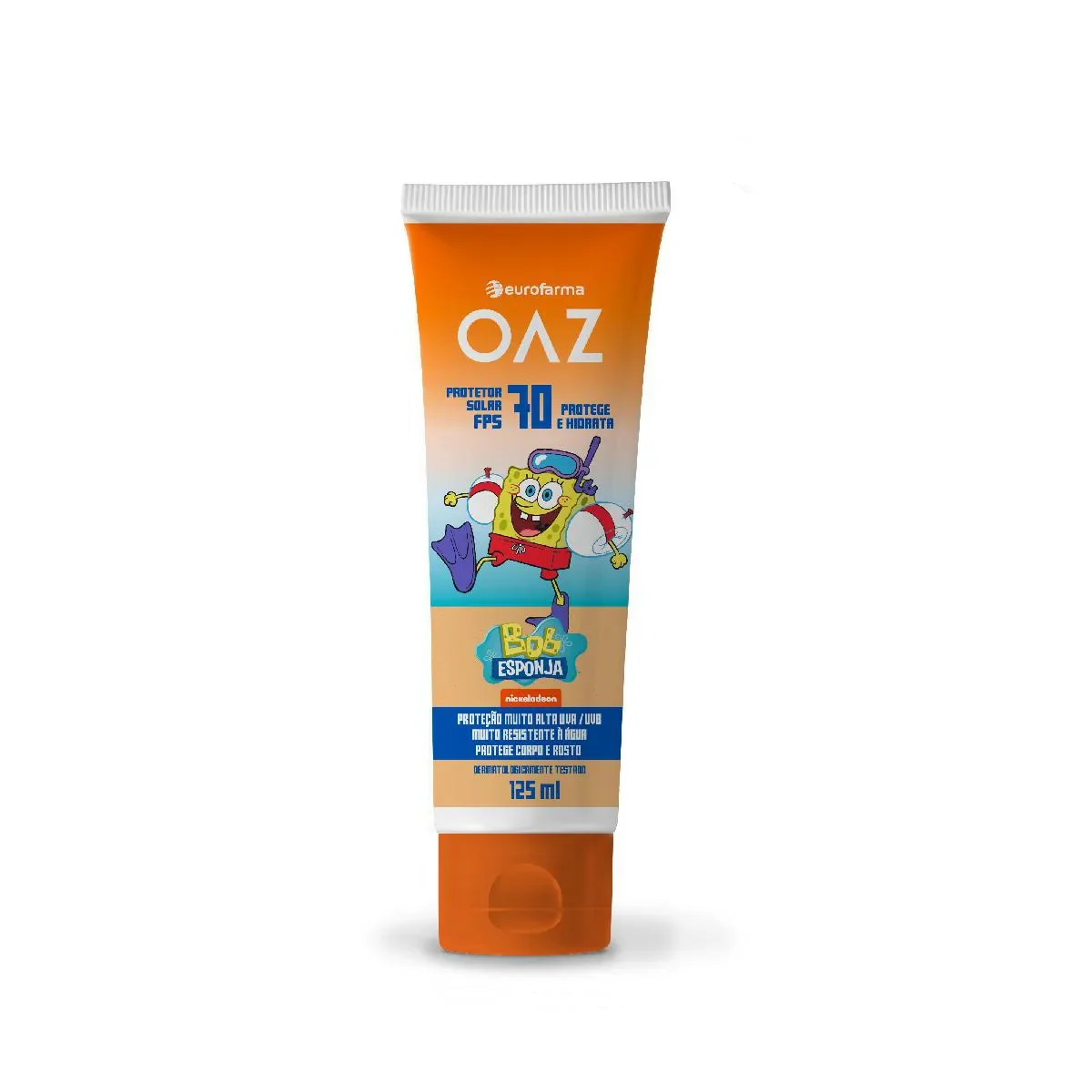 Protetor Solar Infantil OAZ Bob Esponja FPS 70 125ml - imagem 1