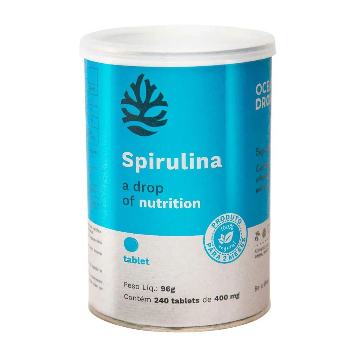 Spirulina Ocean Drop 400mg 240 Tabletes - imagem 1
