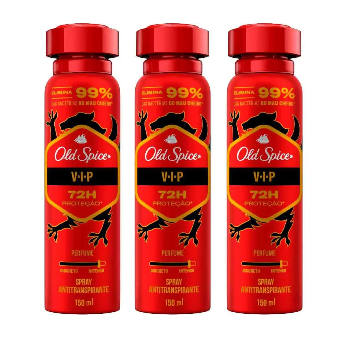 Kit Desodorante Antitranspirante Aerosol Spray Old Spice VIP Masculino 72h 3 unidades de 150ml - imagem 1