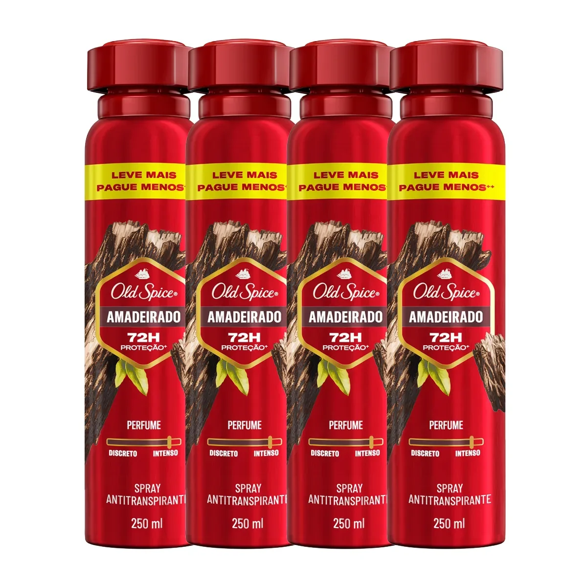 Kit Desodorante Antitranspirante Old Spice Amadeirado em Spray 250ml 4 Unidades - imagem 1