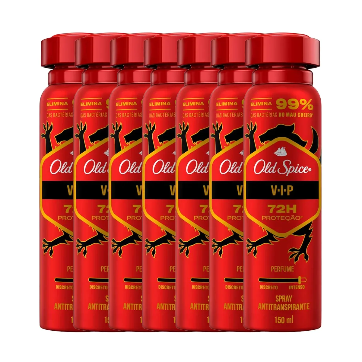Kit Desodorante Antitranspirante Aerosol Spray Old Spice VIP Masculino 72h 150ml 6 Unidades - imagem 1