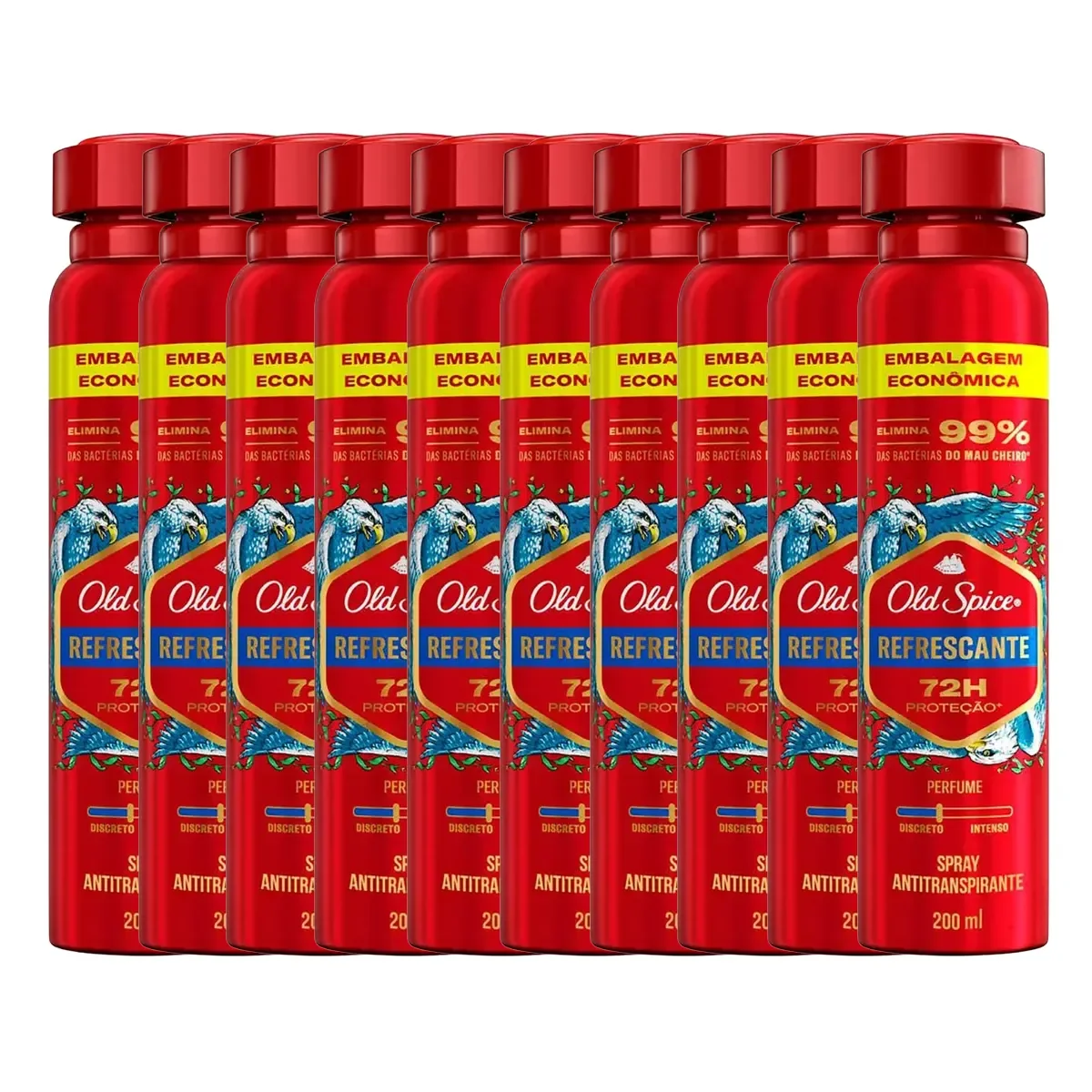 Kit 10 Desodorante Antitranspirante Aerosol Old Spice Refrescante Masculino 72h 200ml - imagem 1