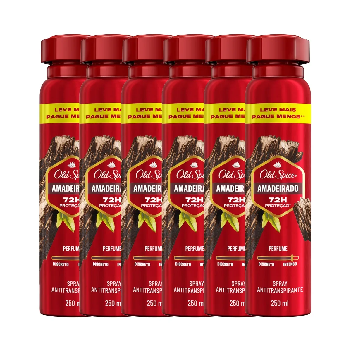 Kit Desodorante Antitranspirante Old Spice Amadeirado em Spray 250ml 6 Unidades - imagem 1