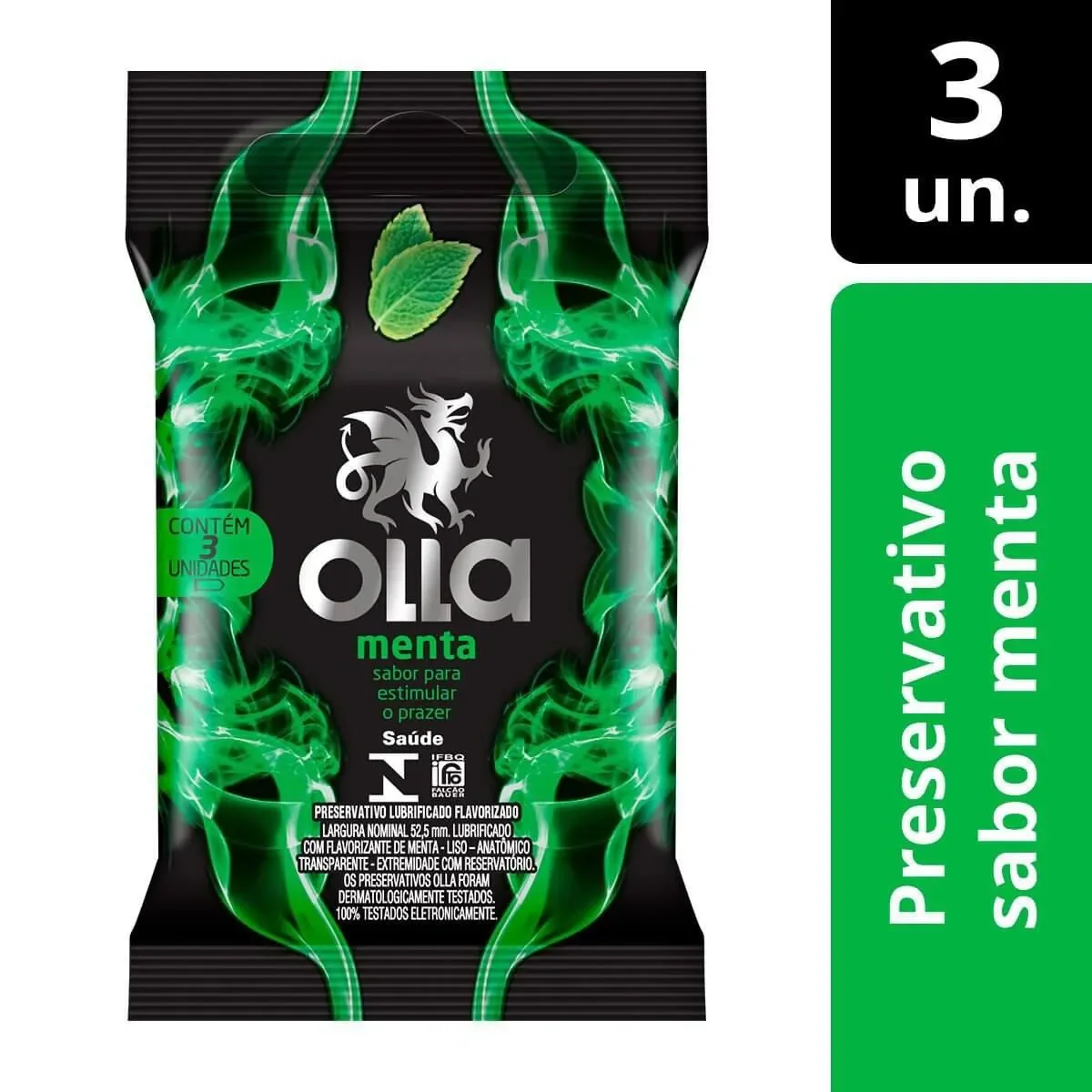 Preservativo Olla Menta com 3 unidades - imagem 1