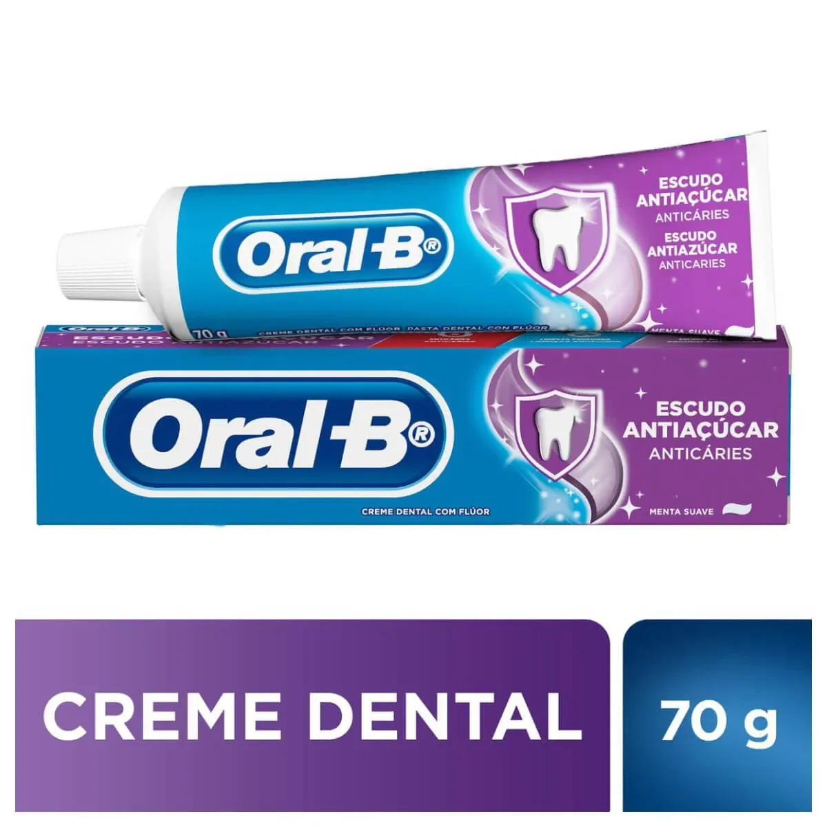 Creme Dental Oral-B Escudo Antiaçúcar Anticáries 70g - imagem 1