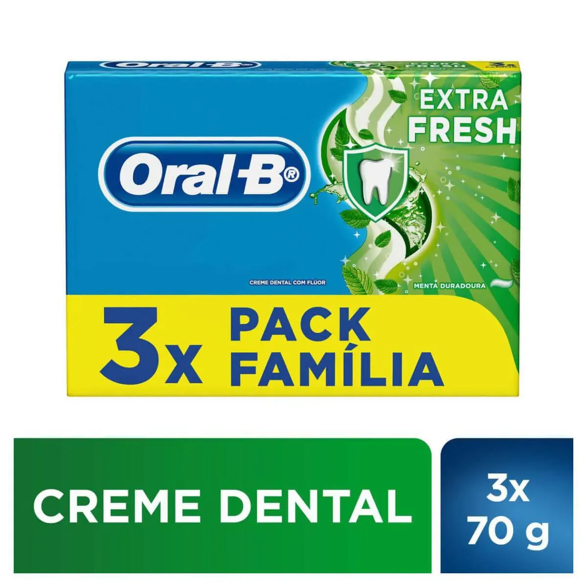 Creme Dental Oral-B Extra Fresh 70g 3 unidades - imagem 1