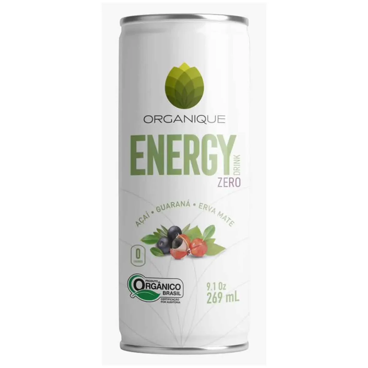 Energético Organique Energy Drink Zero Sabor Açaí Guaraná e Erva Mate 269ml - imagem 1
