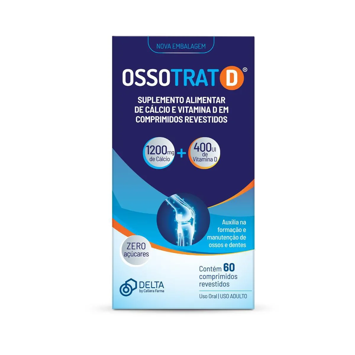 Cálcio + Vitamina D Ossotrat-D 600mg 60 comprimidos - imagem 1