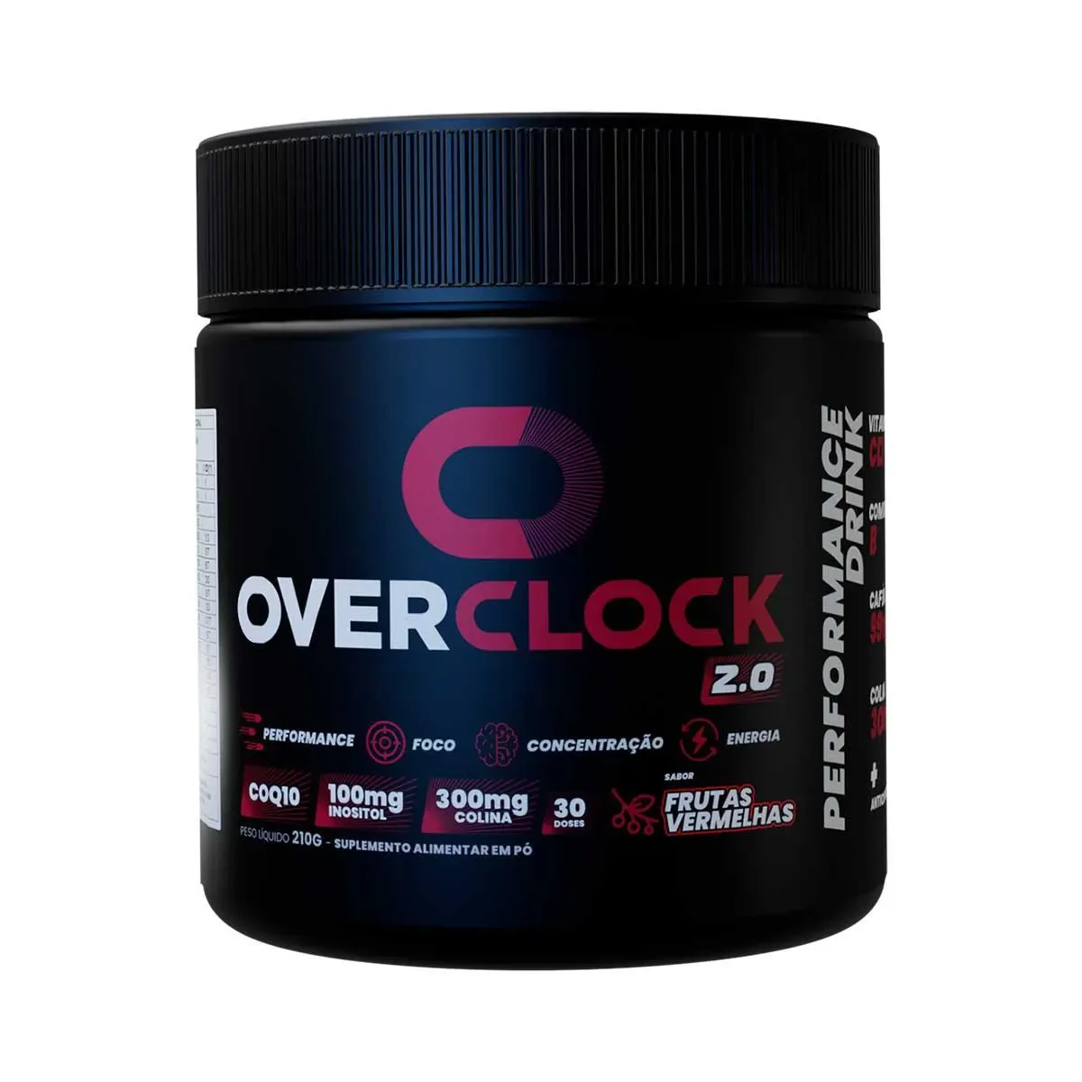 Suplemento Overclock 2.0 Frutas Vermelhas 210g - imagem 1