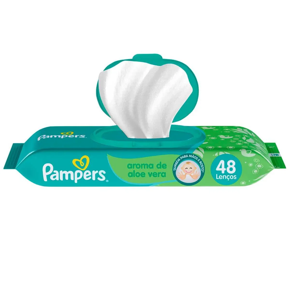 Lenço Umedecido Pampers Aroma de Aloe Vera 48 unidades - imagem 1